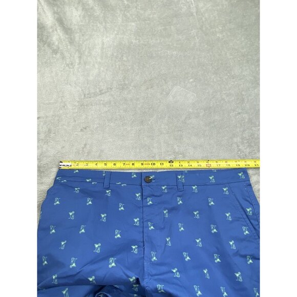 Tackle & Tides Shorts Mens Blue Size 38 Martini Print With Button & Zip Closure - Picture 4 of 8